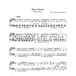 Ноты Selena Gomez - Slow down - предпросмотр