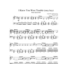 Ноты Taylor Swift - I knew you were trouble (Версия 2) - предпросмотр