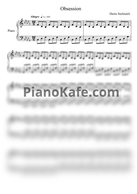 Ноты Denis Stelmakh - Obsession - PianoKafe.com