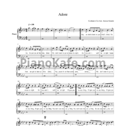 Ноты Cashmere Cat feat. Ariana Grande - Adore - предпросмотр