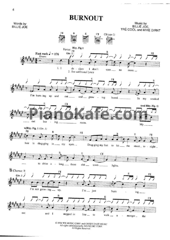 Ноты Green Day - Dookie (Книга нот) - PianoKafe.com