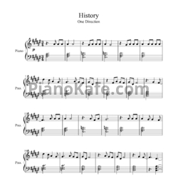 Ноты One Direction - History - предпросмотр