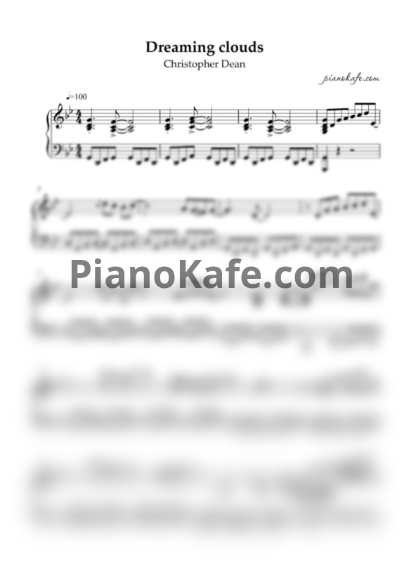 Ноты Christopher Dean - Dreaming clouds - PianoKafe.com