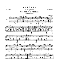 Ноты Ф. Шопен - Две мазурки: № 1 соль мажор (B. 16/1) - предпросмотр