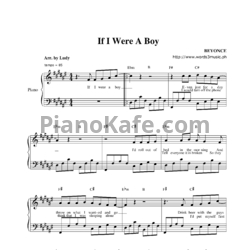 Ноты Beyonce - If I were a boy - предпросмотр