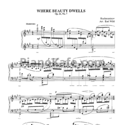 Ноты Сергей Рахманинов - Where beauty dwells (Op. 21, №7) - предпросмотр