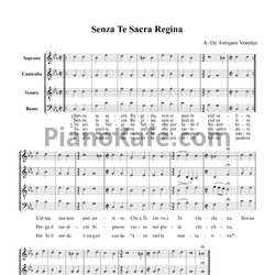 Ноты A. De Antiquis Venetus - Senza Te sacra regina (для смешанного хора а-капелла)