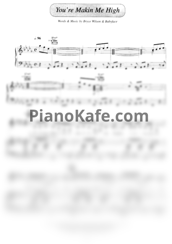 Ноты Toni Braxton - You're makin me high - PianoKafe.com