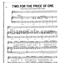 Ноты ABBA - Two for the price of one - предпросмотр