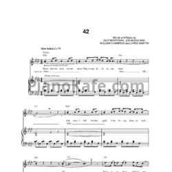 Ноты Coldplay - 42 - предпросмотр