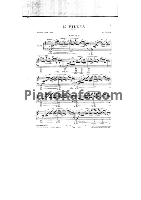 Ноты Фредерик Шопен - 12 этюдов (Op. 10) - PianoKafe.com
