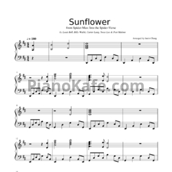 Ноты Post Malone, Swae Lee - Sunflower - предпросмотр