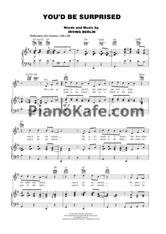 Ноты Irving Berlin - You'd be surprised - PianoKafe.com