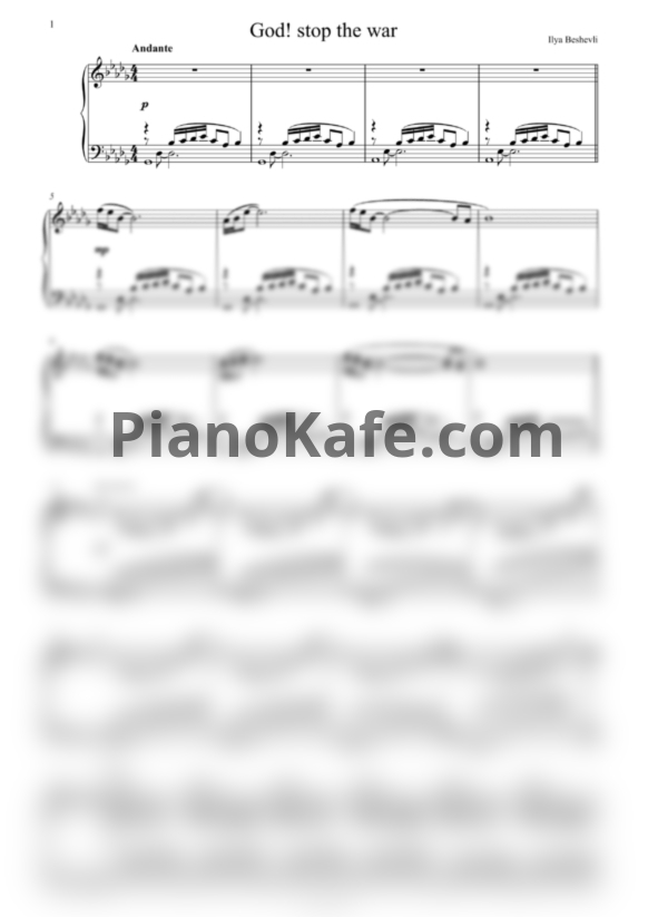 Ноты Ilya Beshevli - God! Stop the war - PianoKafe.com