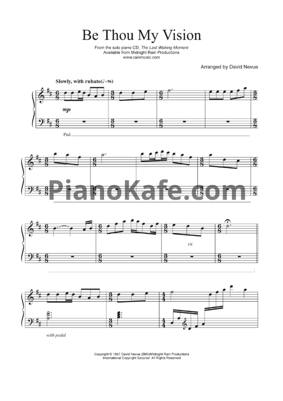 Ноты David Nevue - Be thou my vision - PianoKafe.com