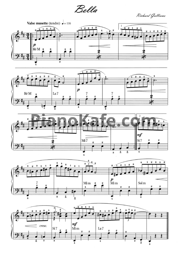Ноты Richard Galliano - Bella - PianoKafe.com