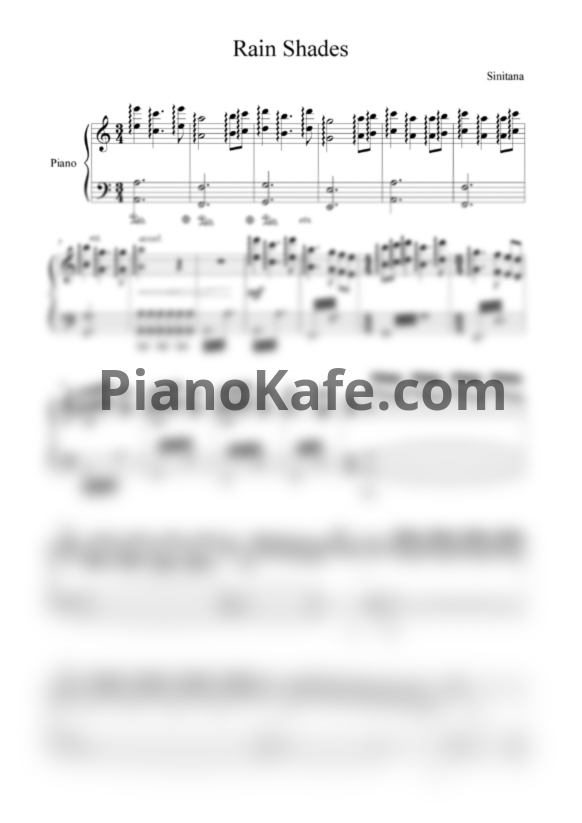 Ноты Sinitana - Rain shades - PianoKafe.com
