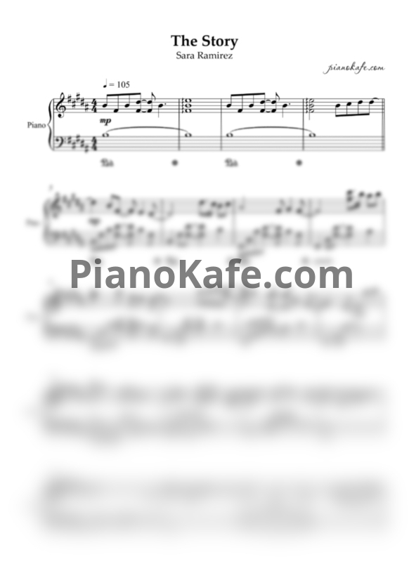Ноты Sara Ramirez - The story - PianoKafe.com
