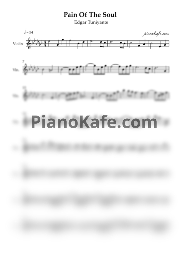 Ноты Эдгар Туниянц - Pain of the soul - PianoKafe.com