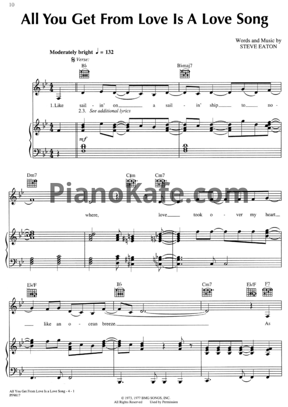 Ноты The Carpenters - All you get from love is a love song - PianoKafe.com