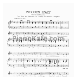 Ноты Elvis Presley - Wooden heart (Версия 2) - предпросмотр