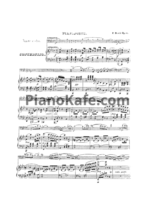 Ноты Ф. Давид - Концертино для альта с оркестром (Op.12) - PianoKafe.com