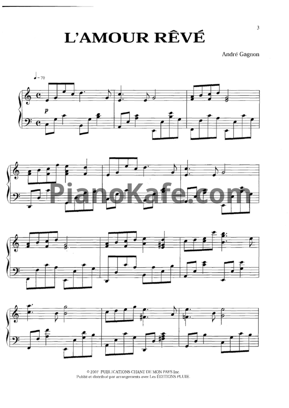 Ноты Andre Gagnon - Piano solitude (Книга нот) - PianoKafe.com