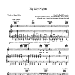 Ноты Scorpions - Big city nights - предпросмотр