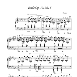 Ноты Фредерик Шопен - Этюд (Op.10, №5) - предпросмотр