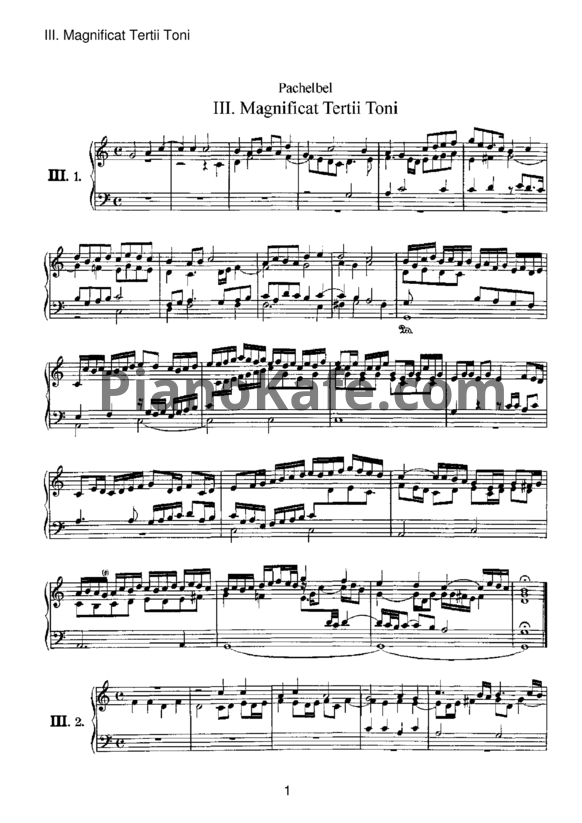 Ноты Иоганн Пахельбель - Фуга "Magnificat Tertii Toni" - PianoKafe.com