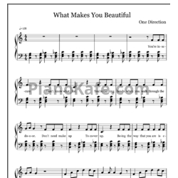 Ноты One Direction - What makes you beautiful - предпросмотр