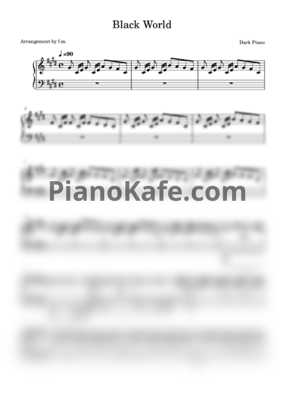 Ноты Dark Piano - Black world - PianoKafe.com