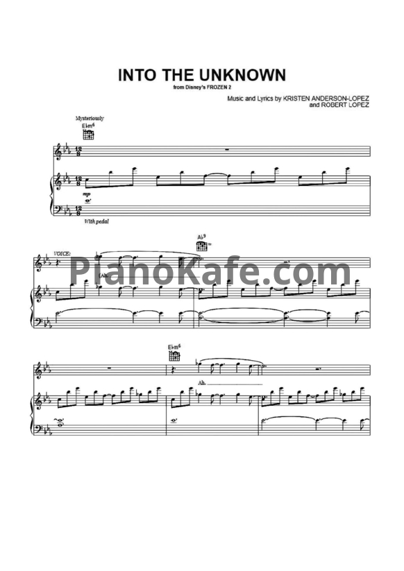 Ноты Idina Menzel & AURORA - Into the Unknown - PianoKafe.com