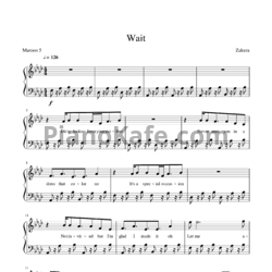 Ноты Maroon 5 - Wait - предпросмотр