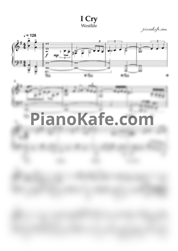 Ноты Westlife - I cry - PianoKafe.com