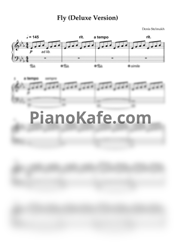 Ноты Denis Stelmakh - Fly (Deluxe Version) - PianoKafe.com