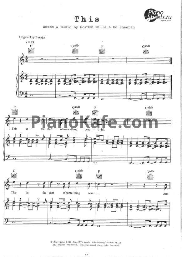 Ноты Ed Sheeran - This - PianoKafe.com