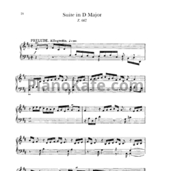 Ноты Генри Пёрселл - Сюита для клавесина № 6 ре мажор (Z 667) - предпросмотр