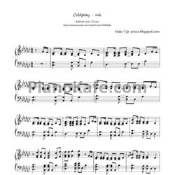 Ноты Coldplay - Ink (Adrian Lee cover) - предпросмотр