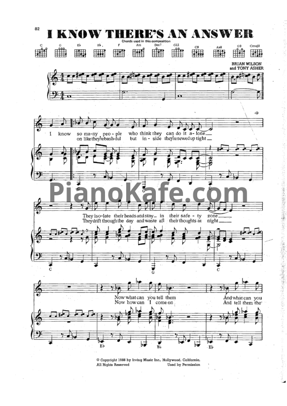 Ноты The Beach Boys - I know there's an answer - PianoKafe.com