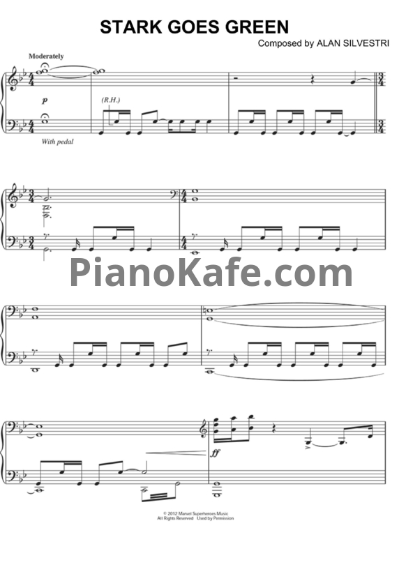 Ноты Alan Silvestri - Stark goes green - PianoKafe.com
