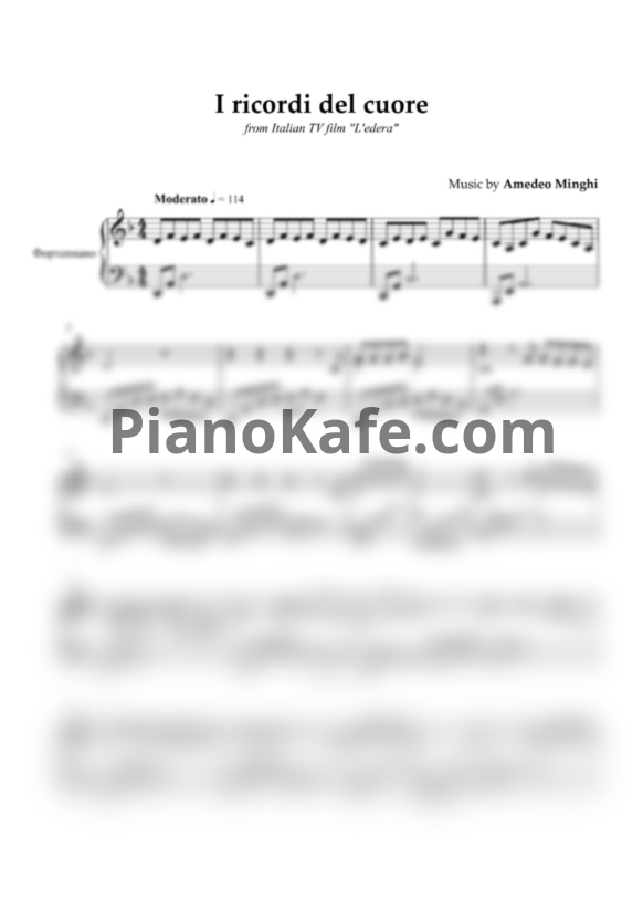 Ноты Amedeo Minghi - I ricordi del cuore - PianoKafe.com