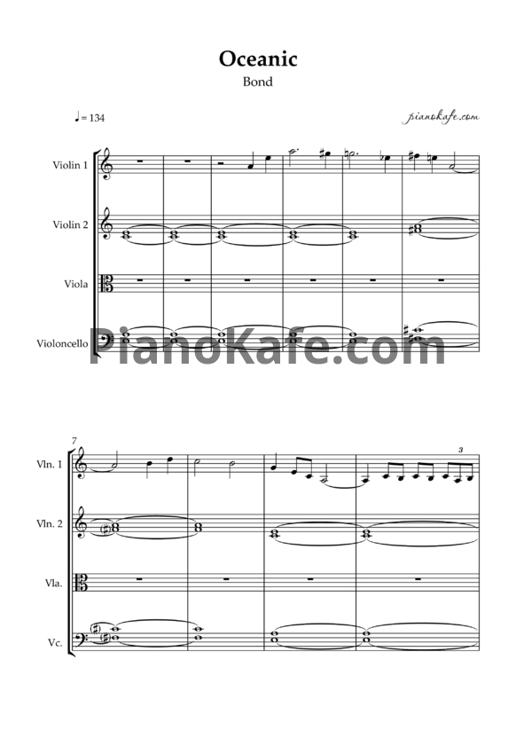 Ноты Bond - Oceanic (Партитура для струнного оркестра) - PianoKafe.com