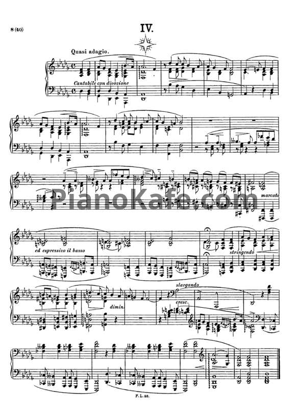 Ноты Ференц Лист - Quasi Adagio (S.172 No.4) - PianoKafe.com