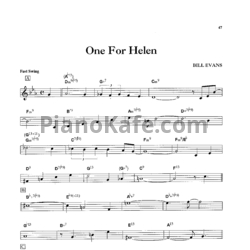 Ноты Bill Evans - One for helen - предпросмотр