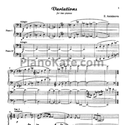 Ноты Екатерина Анисимова - Вариации для двух фортепиано