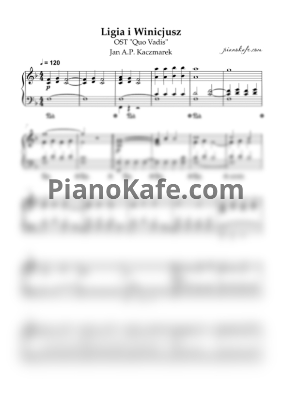 Ноты Jan Kaczmarek - Ligia i Winicjusz - PianoKafe.com