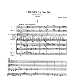 Ноты Йозеф Гайдн - Симфония №26 ре минор "Жалоба" (Партитура) - предпросмотр