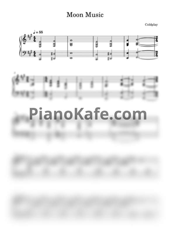 Ноты Coldplay - Moon music - PianoKafe.com