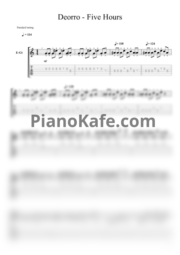 Ноты Deorro - Five hours - PianoKafe.com